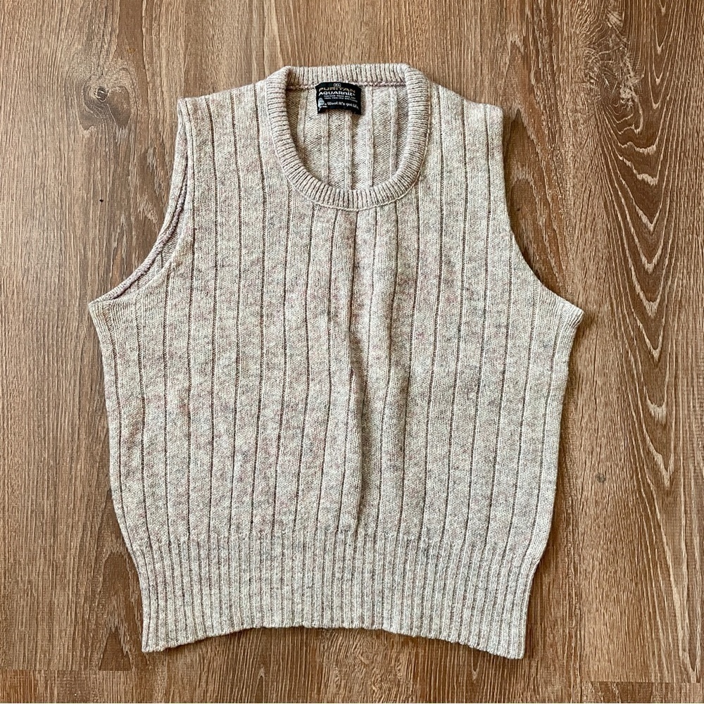 Vintage Puritan Aquaknit Sweater Vest Pure Wool XL